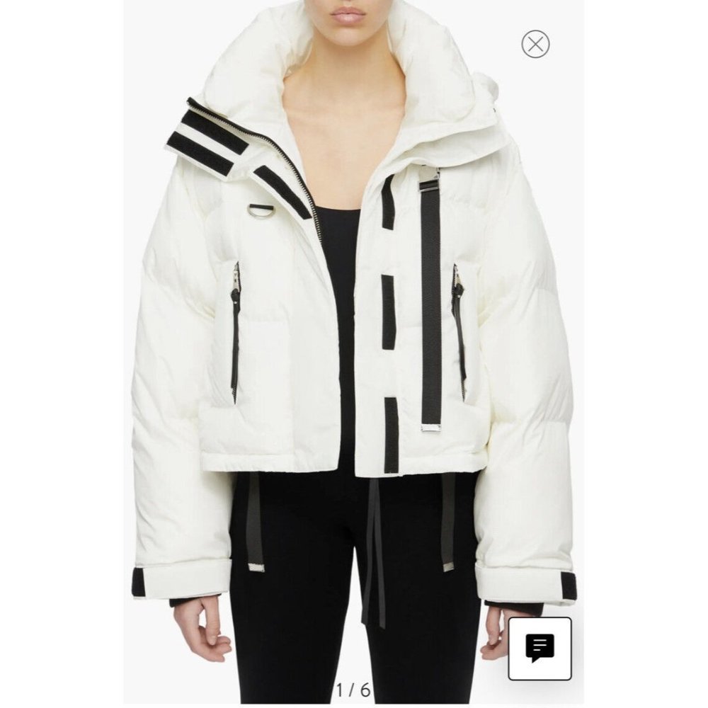 Shoreditch Ski Club Willow Short Puffer Jacket White